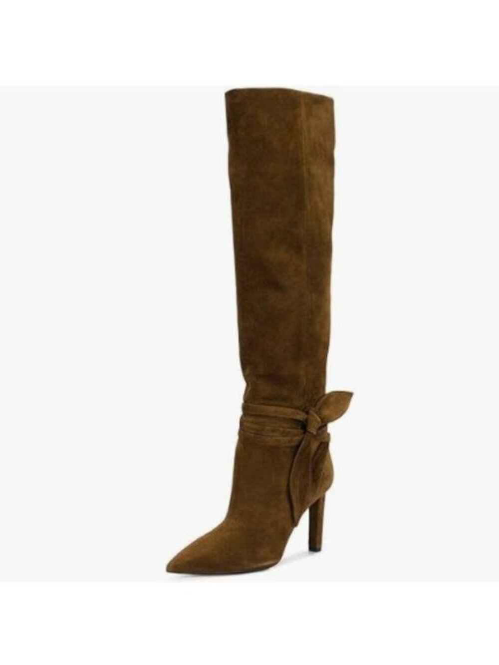 FSJ Women Elegant Pointed Closed Toe Knee High Long Boot Pull On Mid Heels Boot